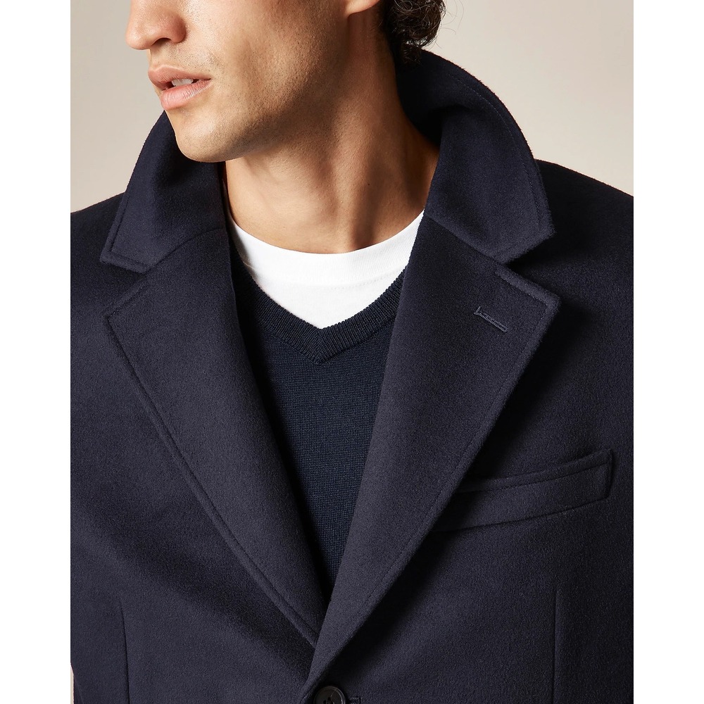 J.Crew Mens 38R Rivington Topcoat Navy Blue Wool Cashmere Italian Fabric NEW - Picture 16 of 16